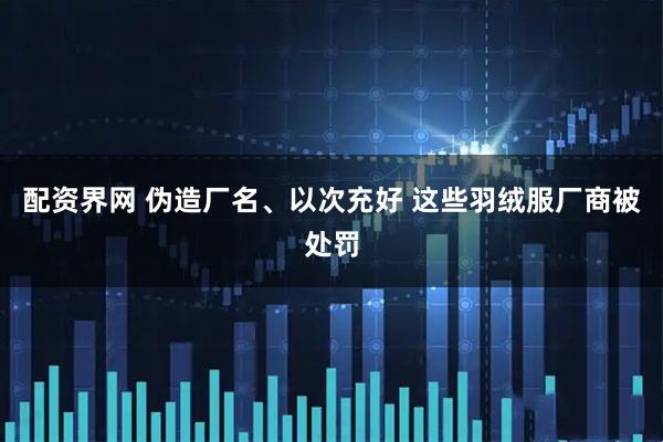 配资界网 伪造厂名、以次充好 这些羽绒服厂商被处罚