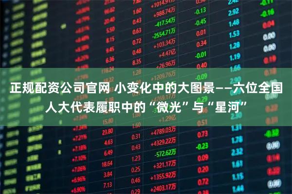 正规配资公司官网 小变化中的大图景——六位全国人大代表履职中的“微光”与“星河”